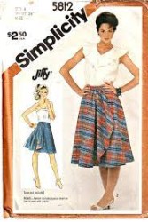 5812 SIMPLICITY JIFFY FRONT WRAP RUFFLE  REVERSIBLE SKIRT LENGTHS PATTERN 14
